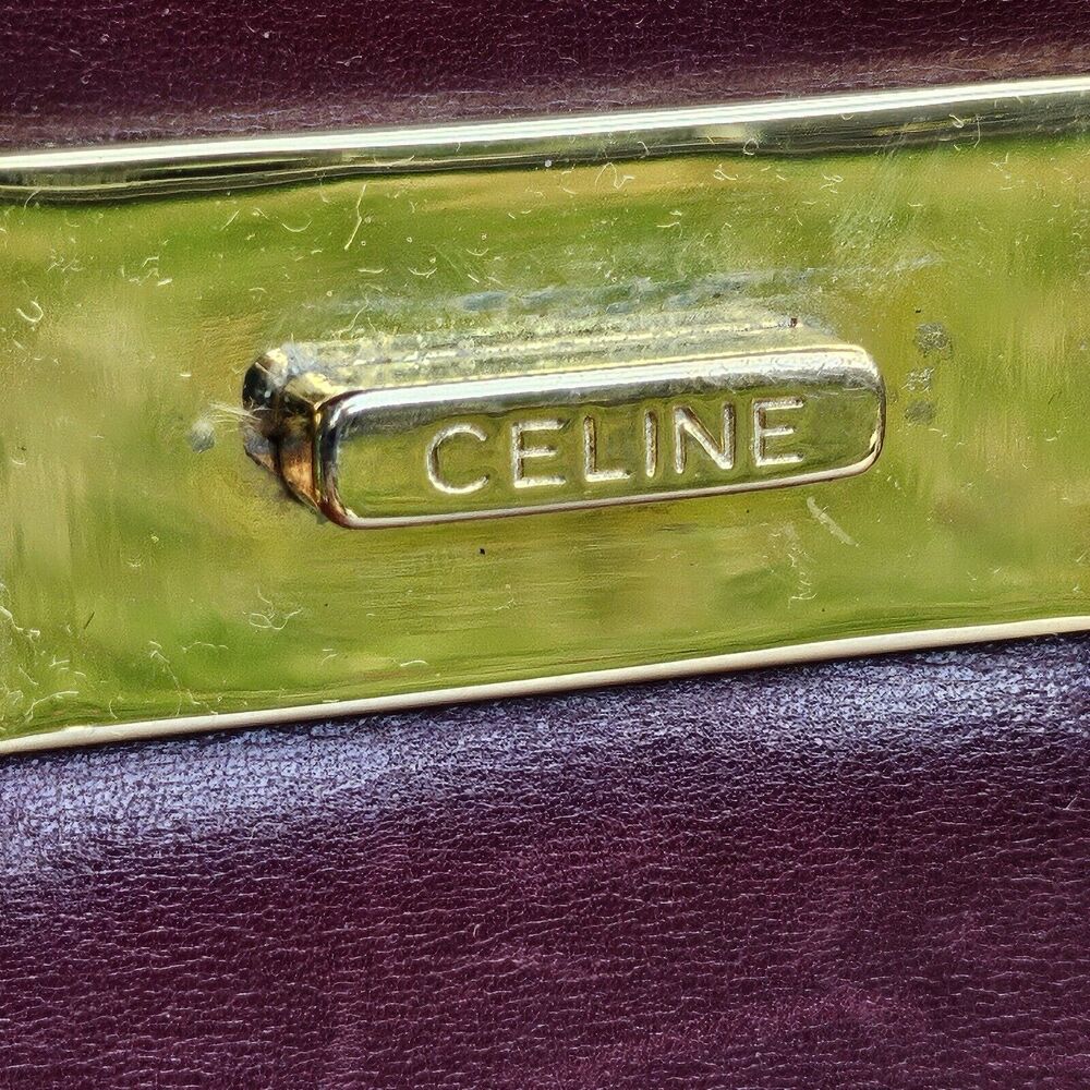 Vintage CELINE Horse Carriage Burgundy Italy Leather Shoulder Bag w Wallet - Picture 6 of 16